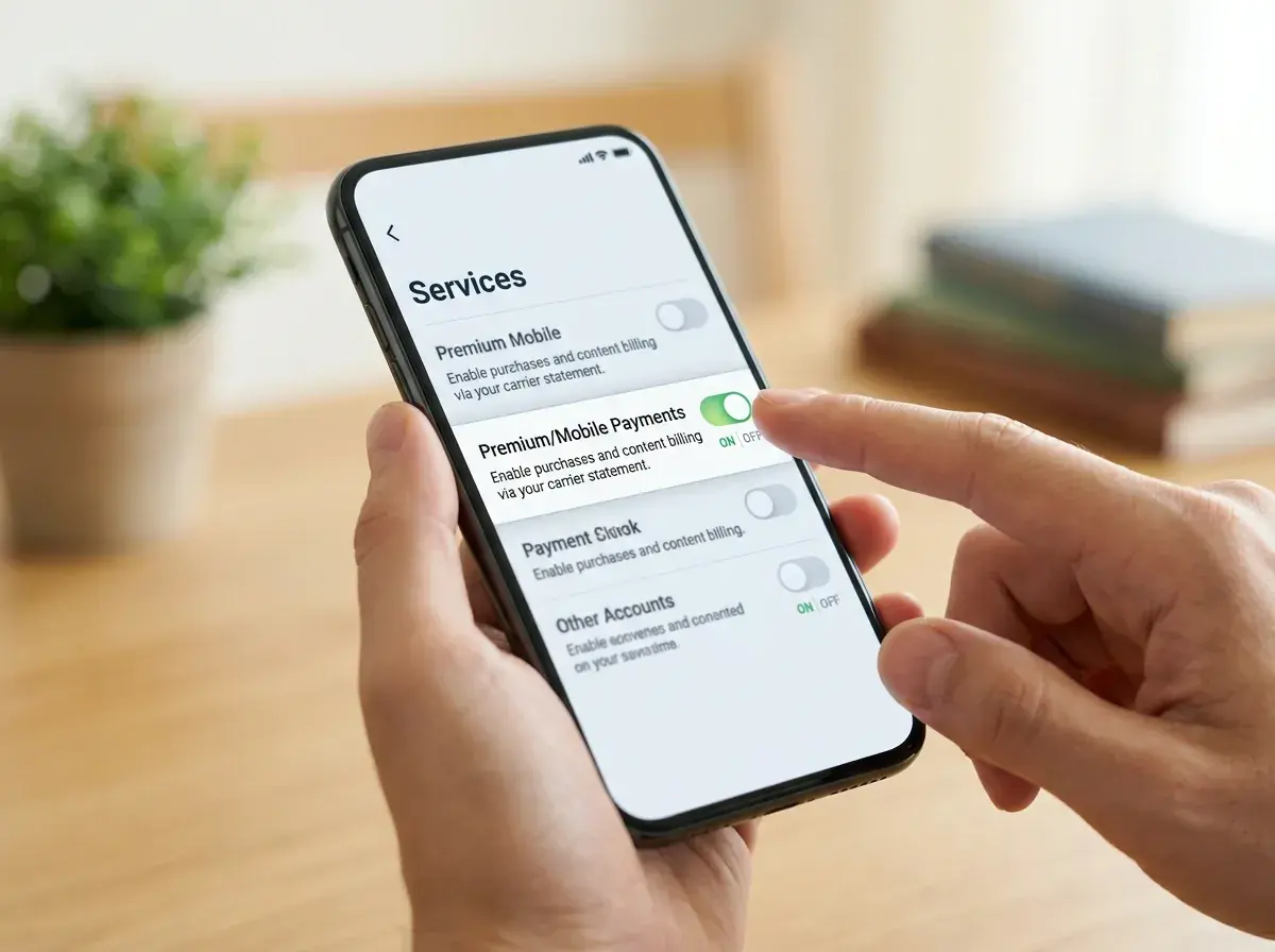 Kontrola povolených mobilních plateb v aplikaci operátora u Betoru