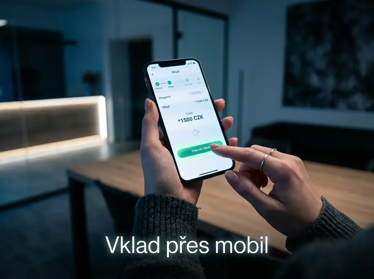 Hráč drží telefon a chystá mobilní vklad do casina BetX