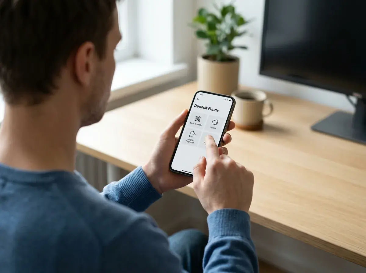 Výběr mobilní platby v sekci vkladu u casina BetX na telefonu