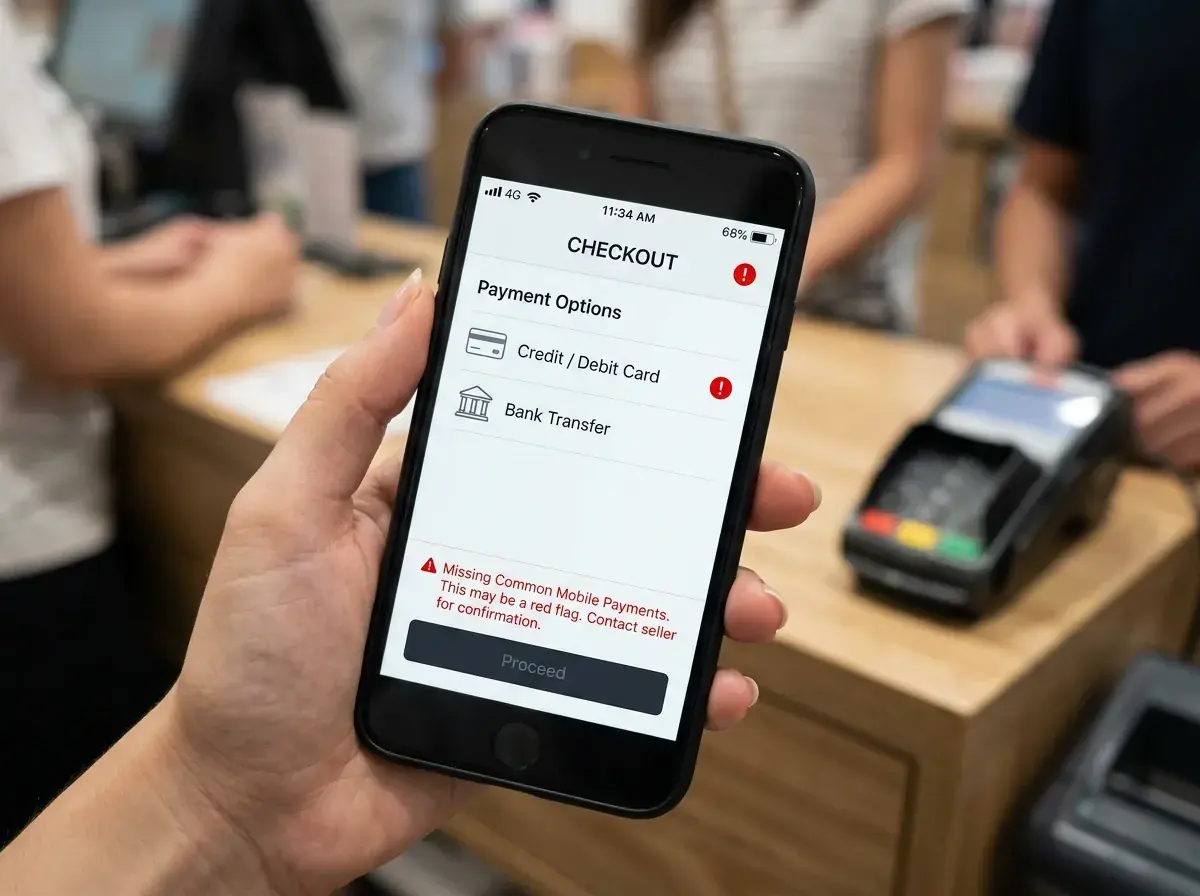 Chybějící nabídka mobilní platby jako signál nelegálního casina