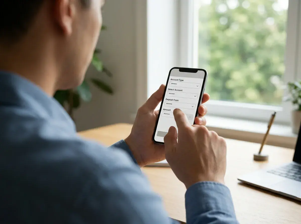 Postup mobilního vkladu u casina Forbes na displeji telefonu