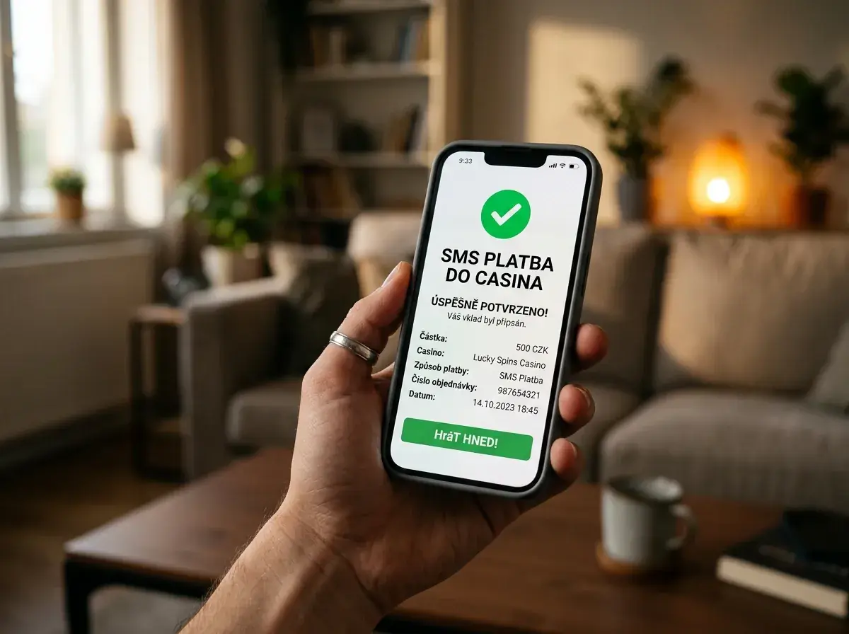 Mobilní telefon s potvrzením SMS platby do online casina a přehled limitů operátorů