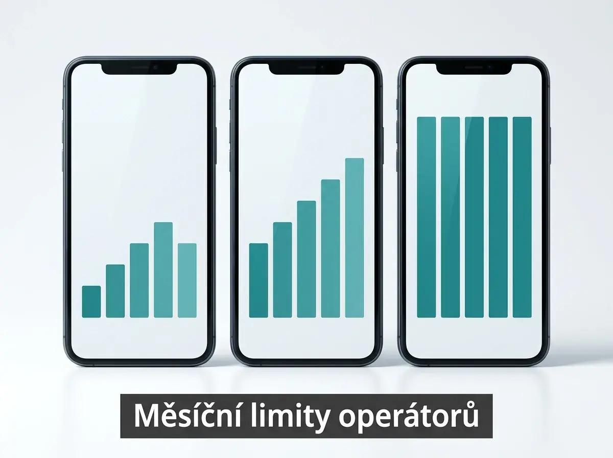 Porovnání měsíčních limitů mobilní platby u operátorů O2, Vodafone a T-Mobile