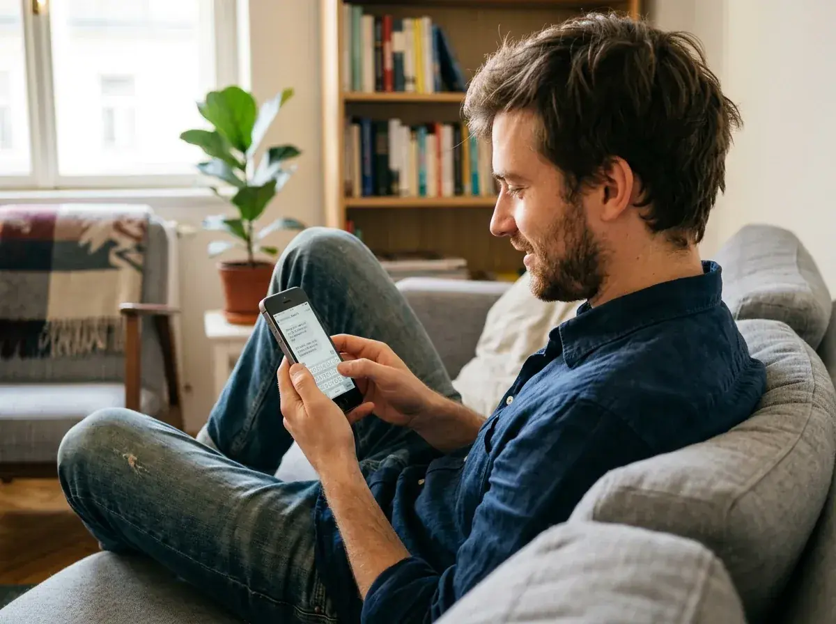 Hráč píše přímou SMS na 90211 u Chance bez prostředníka na mobilu